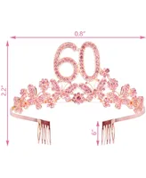 60th Birthday Gifts for Women: Elegant Crystal Tiara and It's My 60th Birthday Sash, Perfect for Celebrations, Decorations, and Party Supplies, Make H