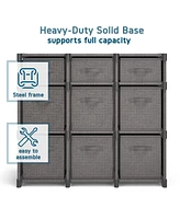 Nestl Heavy Duty 9 Cube Storage Organizer with Fabric Storage Bins