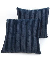 Cheer Collection Plush Reversible Faux Fur 2-Pack Decorative Pillow