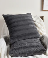 Cheer Collection Plush Reversible Faux Fur 2-Pack Decorative Pillow