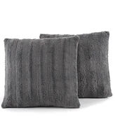 Cheer Collection Plush Reversible Faux Fur 2-Pack Decorative Pillow