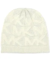 Michael Kors Women's Debossed Knit Metallic Beanie & Scarf Set