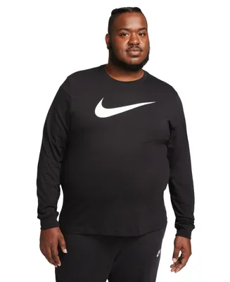 Nike Men's Sportswear Relaxed Fit Long-Sleeve Swoosh Logo T-Shirt