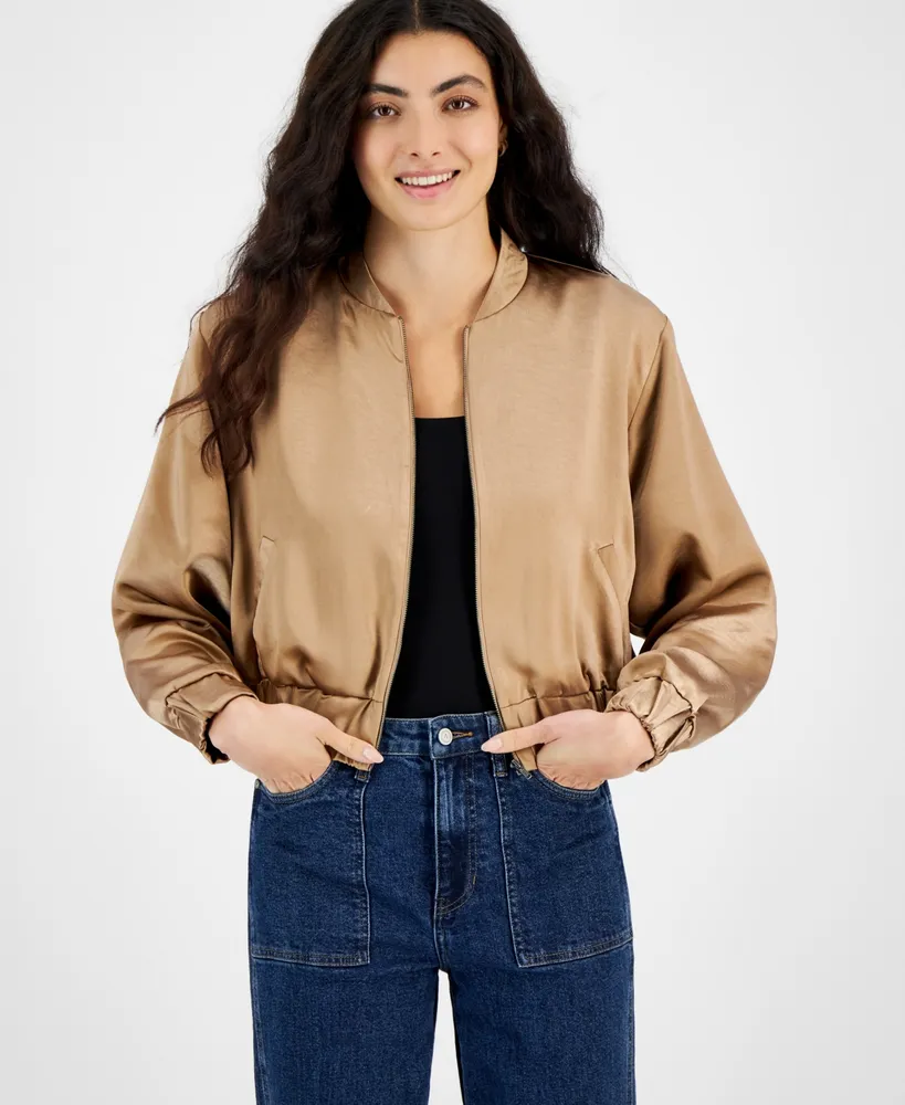 And Now This Women's Satin Bomber Jacket