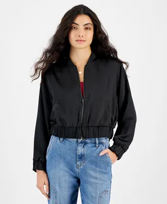 And Now This Women's Satin Bomber Jacket
