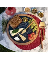 Harry Potter Slytherin Insignia Acacia and Slate Charcuterie Board with Cheese Tools