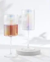 JoyJolt Christian Siriano Chroma Iridescent Red Wine Glasses