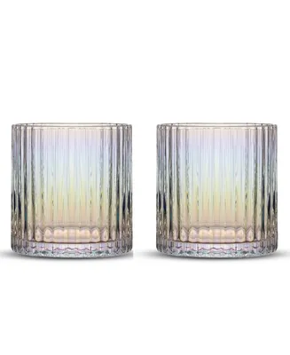 JoyJolt Christian Siriano Chroma Iridescent Dof Tumbler Glasses