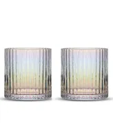 JoyJolt Christian Siriano Chroma Iridescent Dof Tumbler Glasses