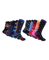 Mio Marino Men's Savvy Sharp Fun Dress Socks 12 Pack