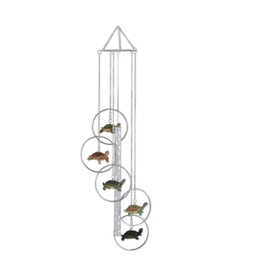 24" Long 5-Ring Polyresin Turtle Wind Chime
