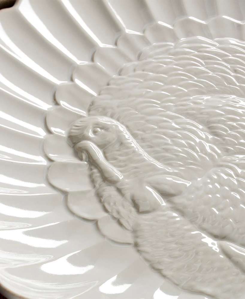 Lenox French Perle Carved Turkey Platter