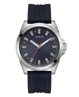Guess Men's Analog Navy Silicone Watch 44mm
