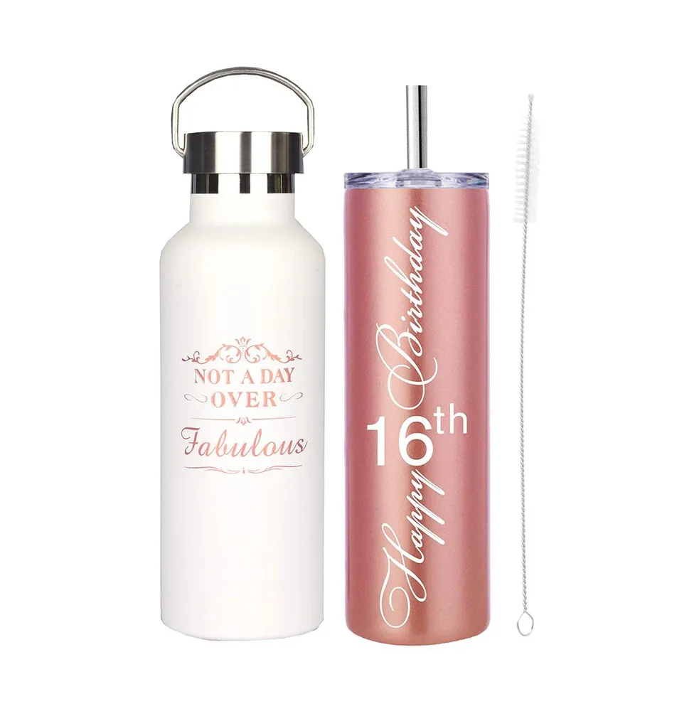 16th Birthday Gift Set for Girls - Water Tumbler, Decorations, and Accessories - Perfect for Celebrating Sweet Sixteen Birthdays