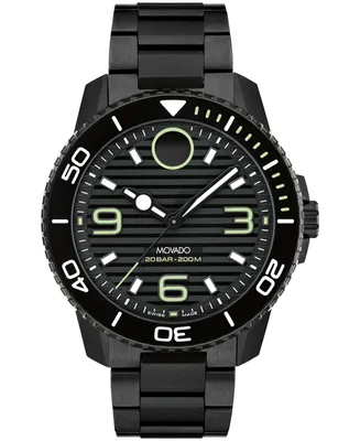 Movado Men's Bold Titanium Sport Swiss Quartz Ionic Plated Black Titanium Watch 45mm