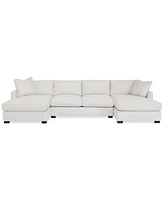 Nightford 146" 3-Pc. Fabric Double Chaise Sectional, Created for Macy's