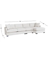 Nightford 146" 3-Pc. Fabric Chaise Sectional, Created for Macy's