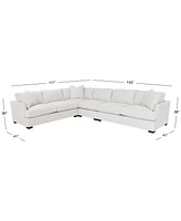 Nightford 143" 4-Pc. Fabric L Sectional, Created for Macy's