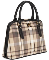 Giani Bernini Saffiano Plaid Dome Satchel, Created for Macy's