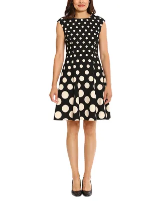 London Times Women's Printed Fit & Flare Dress