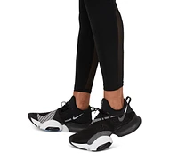 Nike Pro Women's Mid-Rise Mesh-Paneled Leggings