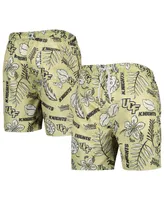 Men's Wes & Willy Khaki Ucf Knights Vintage-Inspired Floral Swim Trunks