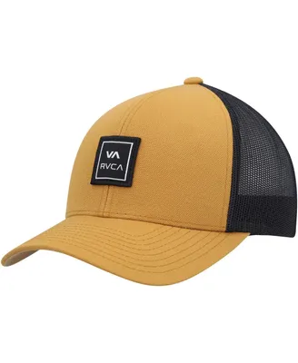 Men's Rvca Tan, Black Va Station Trucker Snapback Hat