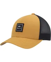 Men's Rvca Tan, Black Va Station Trucker Snapback Hat