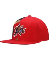 Men's Mitchell & Ness Red Philadelphia 76ers Hardwood Classics Retroline Snapback Hat