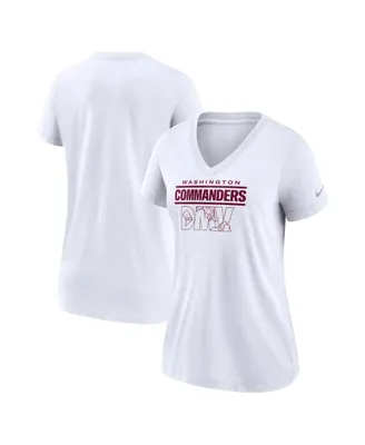 Women's Nike White Washington Commanders Hometown Collection Tri-Blend V-Neck T-shirt