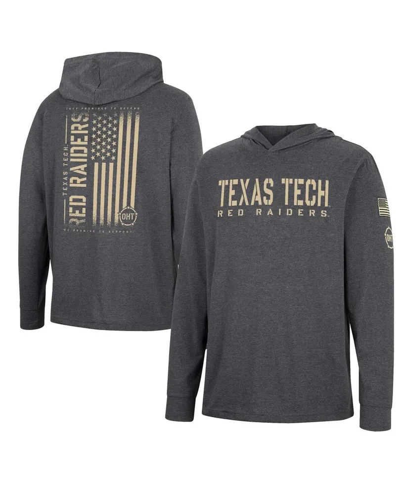 Men's Colosseum Charcoal Texas Tech Red Raiders Team Oht Military-Inspired Appreciation Hoodie Long Sleeve T-shirt