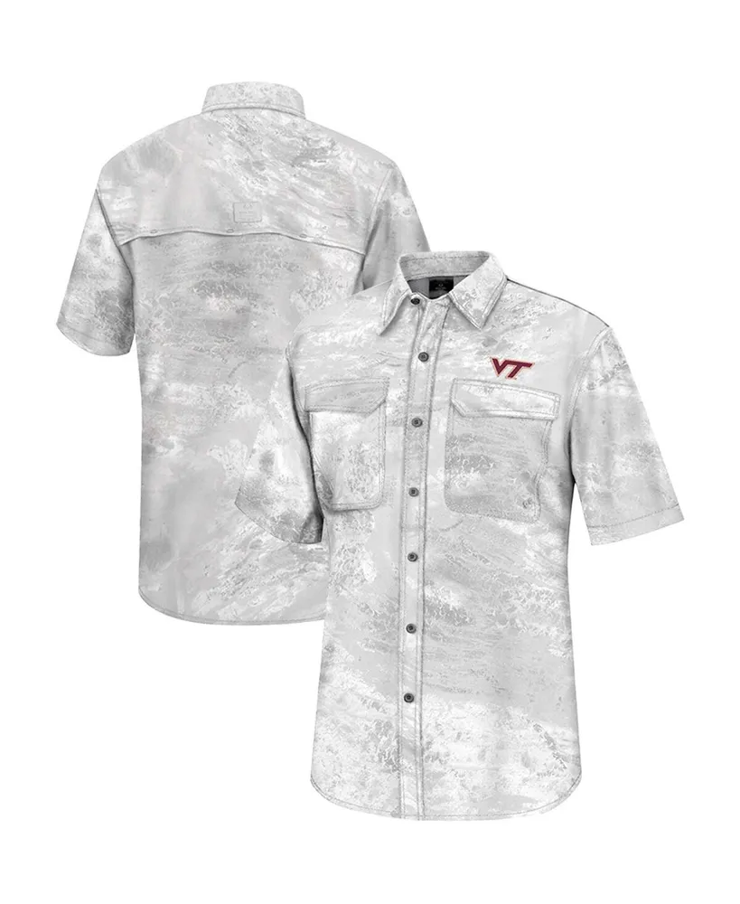 Colosseum Men's Colosseum White Virginia Tech Hokies Realtree Aspect  Charter Full-Button Fishing Shirt