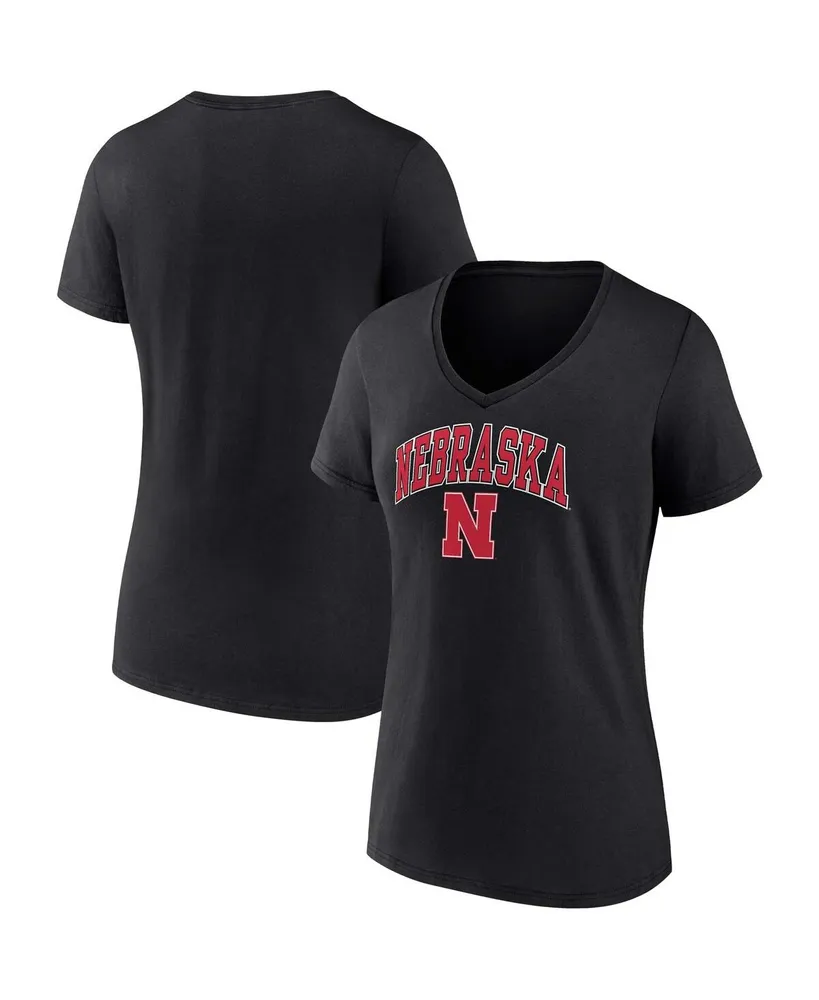 Women's Fanatics Nebraska Huskers Evergreen Campus V-Neck T-shirt