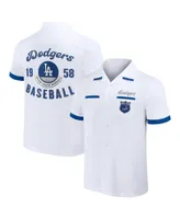 Men's Darius Rucker Collection by Fanatics White Los Angeles Dodgers Bowling Button-Up Shirt