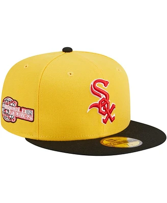 Men's New Era Yellow, Black Chicago White Sox Grilled 59FIFTY Fitted Hat