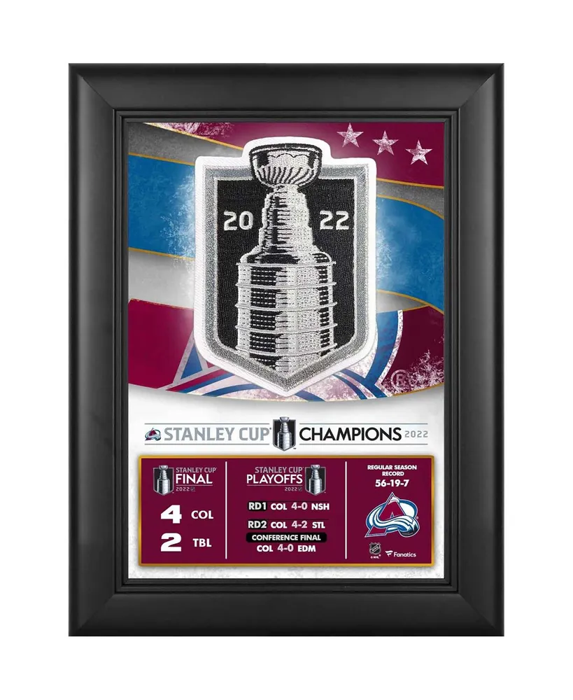 Colorado Avalanche 2022 Stanley Cup Champions Framed 5" x 7" Collage with 2022 Stanley Cup Champions Jersey Patch