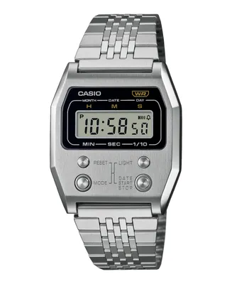 G-Shock Unisex Digital Silver-Tone Stainless Steel Watch, 35mm, A1100D-1VT