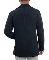 London Fog Men Double-Breasted Wool Blend Peacoat