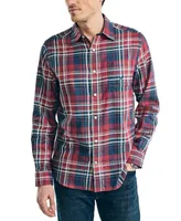 Nautica Men's Long Sleeve Button-Front Twill Plaid Shirt