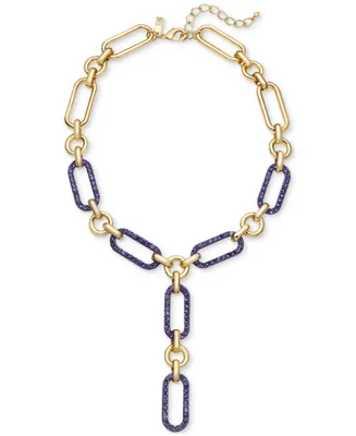 I.n.c. International Concepts Gold-Tone Crystal Oval Y Necklace, 20"+3" extender, Created for Macy's