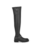 Nine West Women's Nans Lug Sole Casual Over the Knee Boots - Black