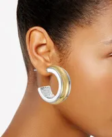 T Tahari Two-Tone Open Hoop Earrings