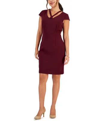 Connected Plus Short-Sleeve Sheath Dress