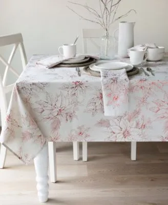 Benson Mills Glistening Poinsettias Table Linens Collection