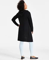 Style & Co Women's Hooded Open-Front Duster Cardigan, Created for Macy's