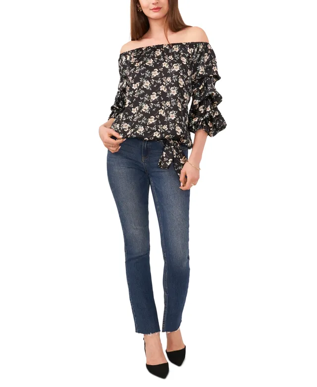 Vince Camuto Women's Foiled Tulip-Sleeve Blouse (Avocado, XX-Small) at   Women's Clothing store