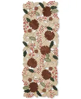 Elrene Berry Pinecone Cutwork Centerpiece, 13" x 36"