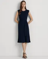 Lauren Ralph Women's Belted Bubble Crepe Dress