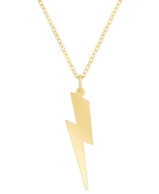 Italian Gold Lightning Bolt 18" Pendant Necklace in 10k Gold