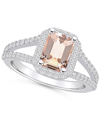 Macy's Morganite (1-3/8 ct. t.w.) and Diamond (1/2 Halo Ring 14K Gold
